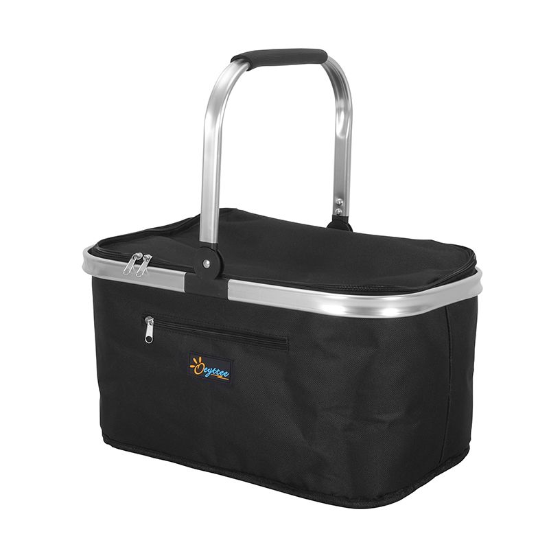 Wholesale Black Collapsible Insulated Picnic Basket